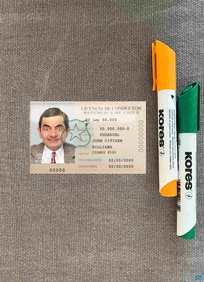 Download Chile licencia de conductor photolook FRONT Photoshop template